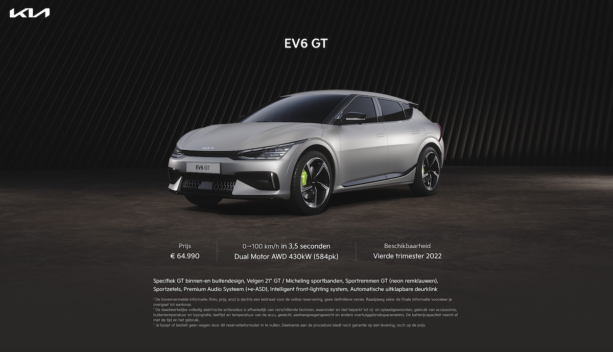 Kia EV6 prijs belgie