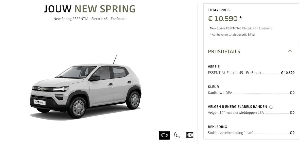 Dacia Spring prijsdaling 2024 