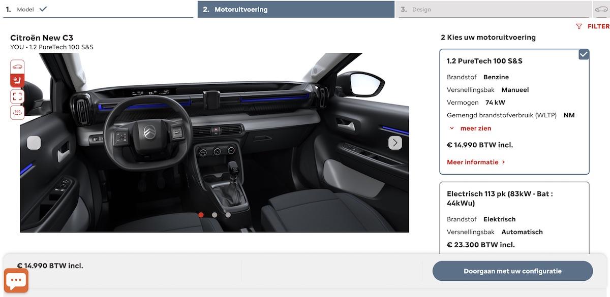 Citroën C3 prijs België 2024